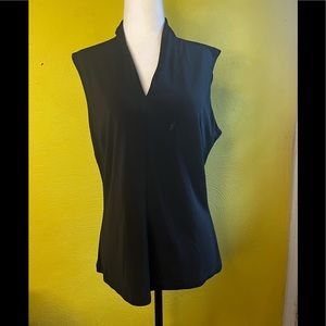 NWT Talbots Black Top w/ V Neck !